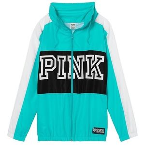 Victoria’s Secret PINK Neck Anorak M/L Aqua NWT